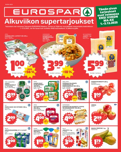 Tokmanni tarjouslehti. Voimassa: 01/12/25 - 03/12/25