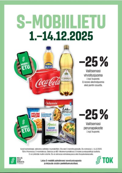 S-Market tarjouslehti. Voimassa: 01/12/25 - 14/12/25