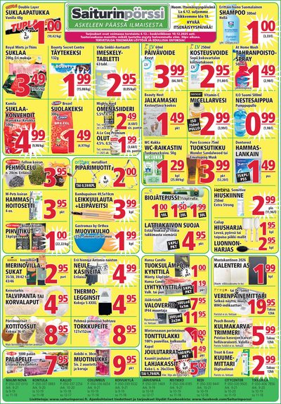Saiturin Pörssi tarjouslehti. Voimassa: 04/12/25 - 10/12/25