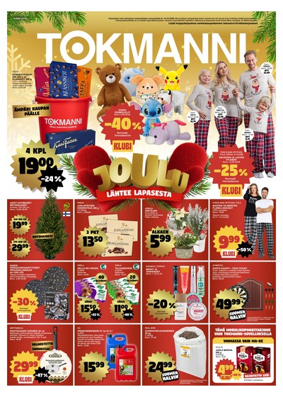 Tokmanni tarjouslehti. Voimassa: 08/12/25 - 14/12/25