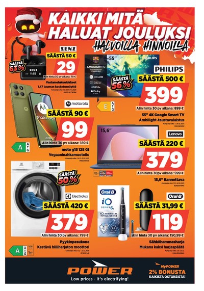 Power tarjouslehti. Voimassa: 08/12/25 - 14/12/25