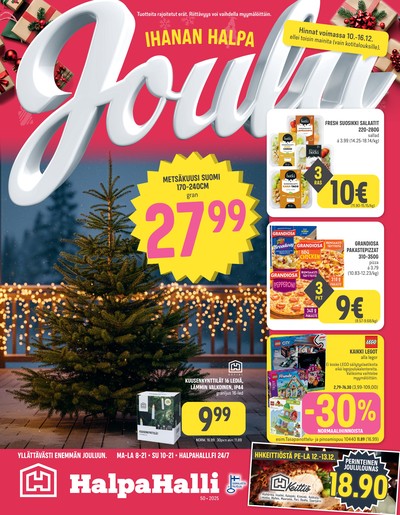 Halpa Halli tarjouslehti. Voimassa: 10/12/25 - 16/12/25