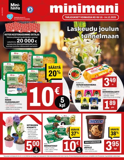 Minimani tarjouslehti. Voimassa: 10/12/25 - 14/12/25