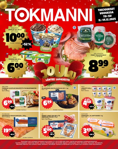Tokmanni tarjouslehti. Voimassa: 11/12/25 - 14/12/25