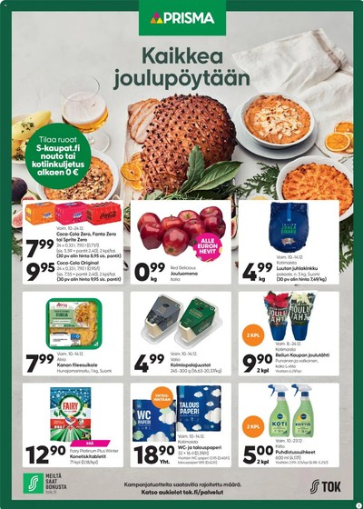 Prisma tarjouslehti. Voimassa: 10/12/25 - 14/12/25