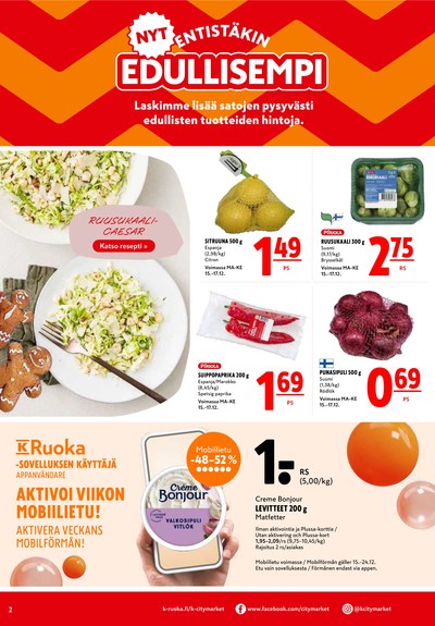 K-Citymarket tarjouslehti viikolta 51 sivu 2