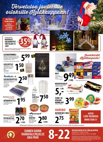 Keskinen tarjouslehti. Voimassa: 17/12/25 - 22/12/25