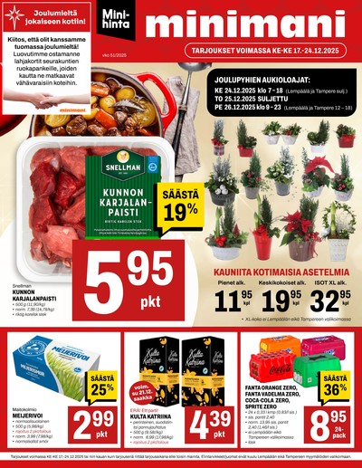 Minimani tarjouslehti. Voimassa: 17/12/25 - 24/12/25