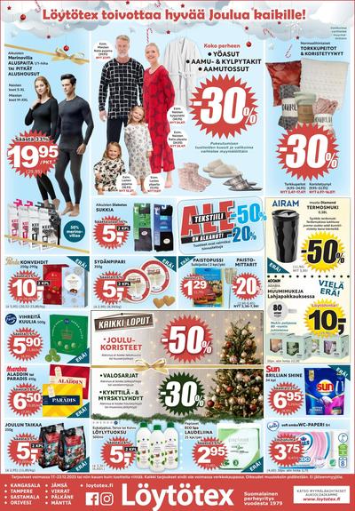 Löytötex tarjouslehti. Voimassa: 17/12/25 - 23/12/25