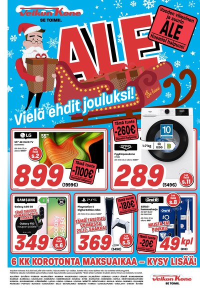 Veikon Kone tarjouslehti. Voimassa: 22/12/25 - 24/12/25