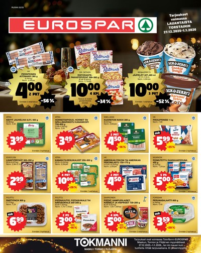 Tokmanni tarjouslehti. Voimassa: 27/12/25 - 01/01/26