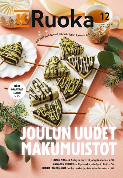 K-Ruoka tarjouslehti. Voimassa: 03/12/25 - 03/02/26