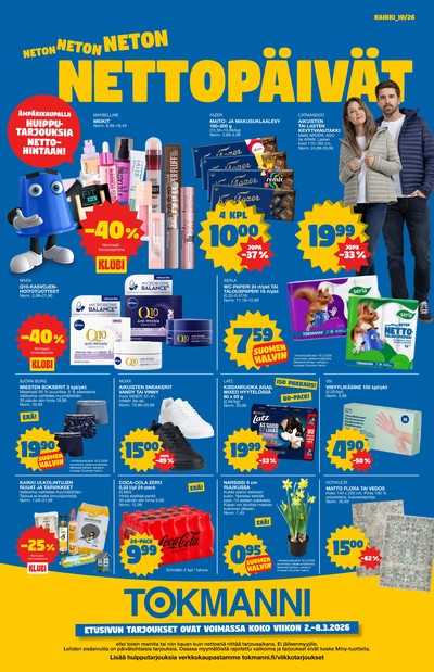 Tokmanni tarjouslehti. Voimassa: 02/03/26 - 08/03/26