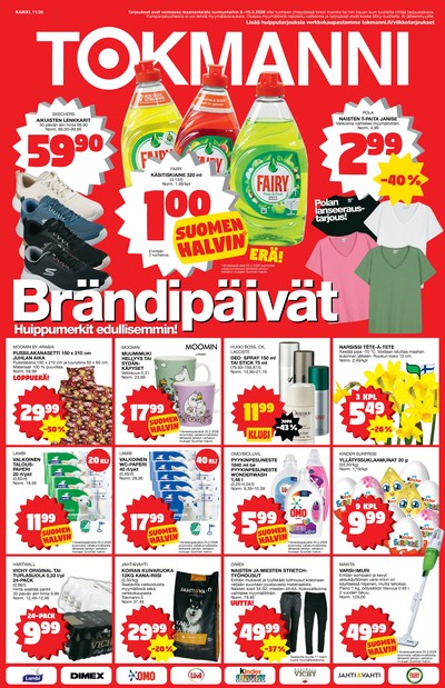 Tokmanni tarjouslehti. Voimassa: 09/03/26 - 15/03/26