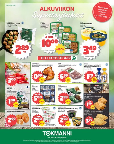Tokmanni tarjouslehti. Voimassa: 09/03/26 - 11/03/26