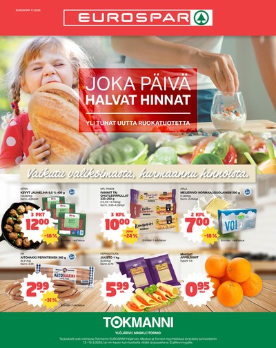 Tokmanni tarjouslehti. Voimassa: 12/03/26 - 15/03/26