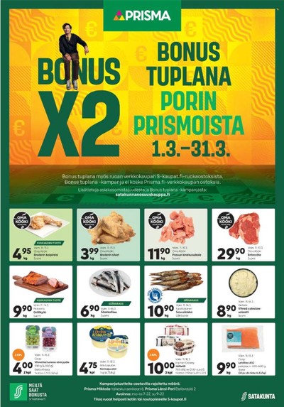 Prisma region tarjouslehti. Voimassa: 01/03/26 - 31/03/26
