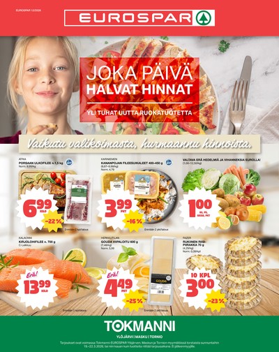 Tokmanni tarjouslehti. Voimassa: 19/03/26 - 22/03/26