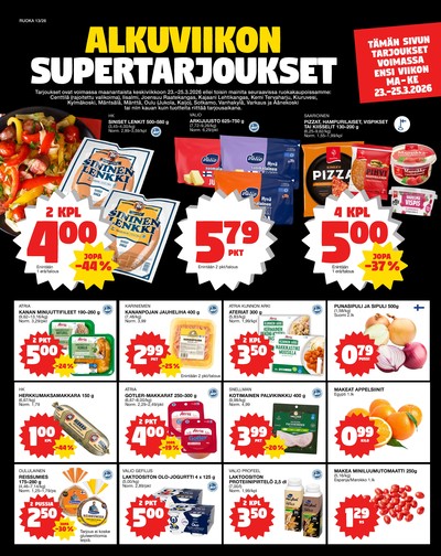 Tokmanni tarjouslehti. Voimassa: 23/03/26 - 25/03/26