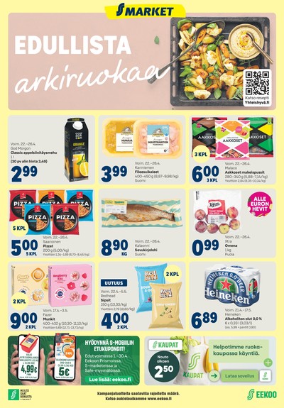 Prisma region tarjouslehti. Voimassa: 22/04/26 - 26/04/26