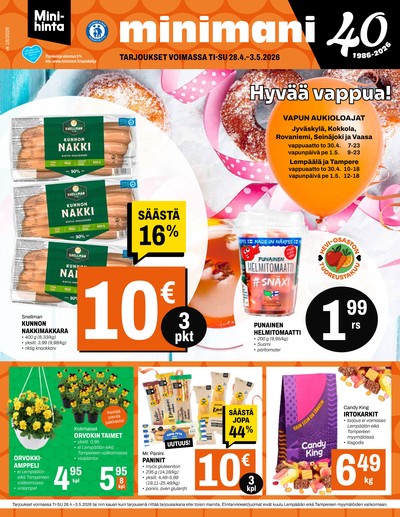 Minimani tarjouslehti. Voimassa: 28/04/26 - 03/05/26