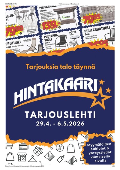 Hintakaari tarjouslehti. Voimassa: 29/04/26 - 06/05/26