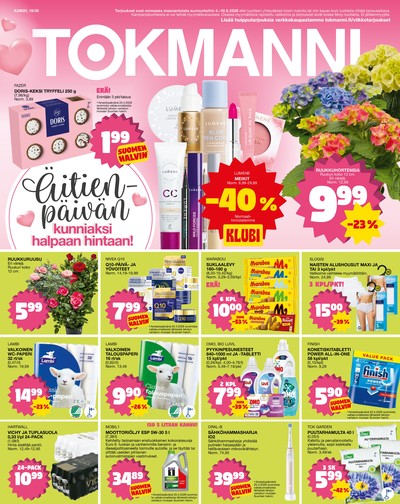 Tokmanni tarjouslehti. Voimassa: 04/05/26 - 10/05/26