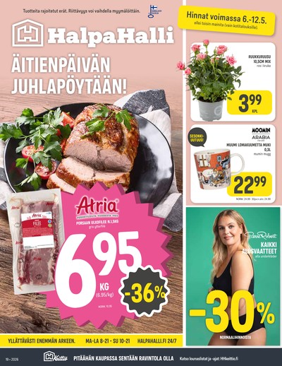 Halpa Halli tarjouslehti. Voimassa: 06/05/26 - 12/05/26