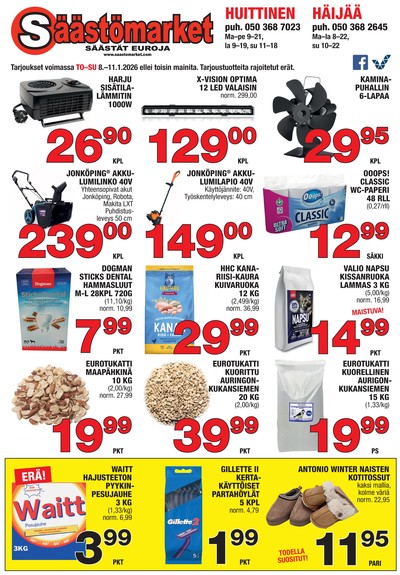 Säästömarket tarjouslehti. Voimassa: 08/01/26 - 11/01/26