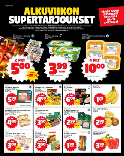 Tokmanni tarjouslehti. Voimassa: 11/05/26 - 12/05/26