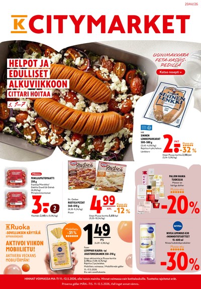K-Citymarket tarjouslehti. Voimassa: 11/05/26 - 12/05/26