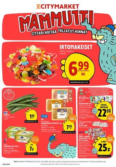 K-Citymarket tarjouslehti. Voimassa: 13/05/26 - 24/05/26