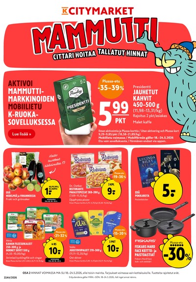 K-Citymarket tarjouslehti. Voimassa: 18/05/26 - 24/05/26