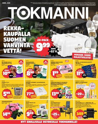 Tokmanni tarjouslehti. Voimassa: 25/05/26 - 31/05/26