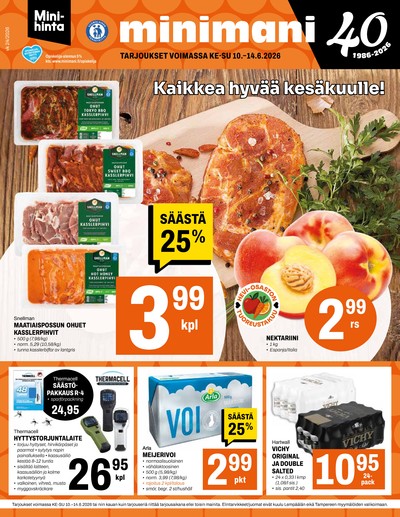 Minimani tarjouslehti. Voimassa: 10/06/26 - 14/06/26
