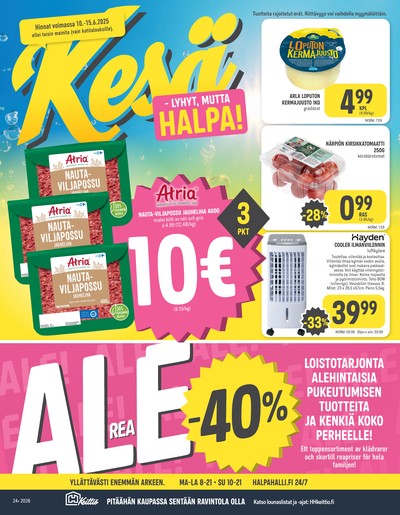 Halpa Halli tarjouslehti. Voimassa: 10/06/26 - 15/06/26