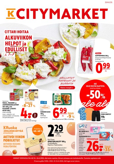 K-Citymarket tarjouslehti viikolta 26 sivu 1