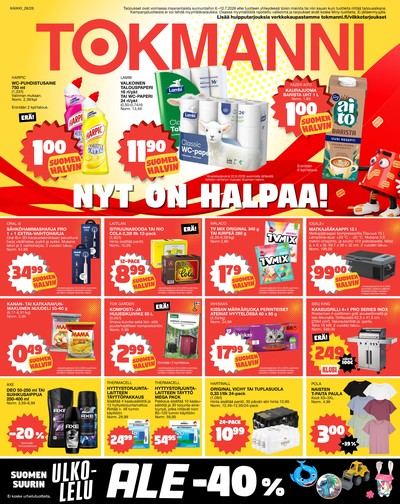 Tokmanni tarjouslehti. Voimassa: 06/07/26 - 12/07/26