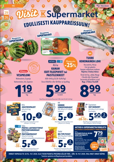 K-Supermarket tarjouslehti viikolta 29 sivu 1