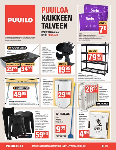 Puuilo tarjouslehti. Voimassa: 05/01/26 - 25/01/26