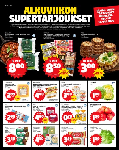 Tokmanni tarjouslehti. Voimassa: 12/01/26 - 14/01/26
