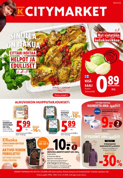 K-Citymarket tarjouslehti viikolta 36 sivu 1