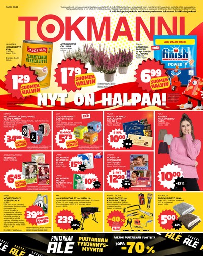 Tokmanni tarjouslehti viikolta 36 sivu 1