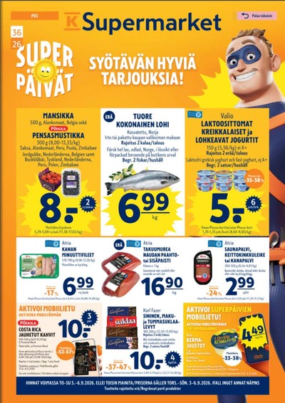 K-Supermarket tarjouslehti viikolta 36 sivu 1