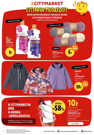 K-Citymarket tarjouslehti viikolta 38 sivu 2