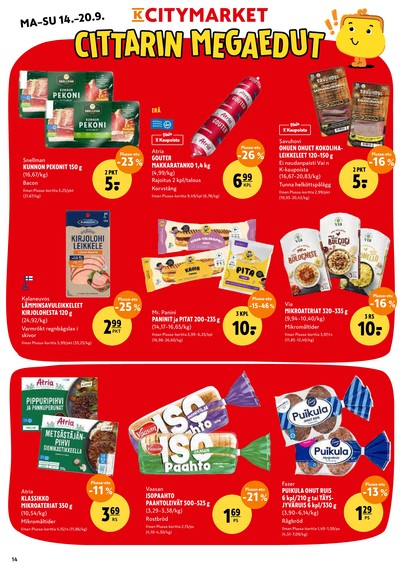 K-Citymarket tarjouslehti viikolta 38 sivu 14