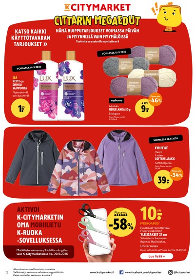 K-Citymarket tarjouslehti viikolta 38 sivu 2