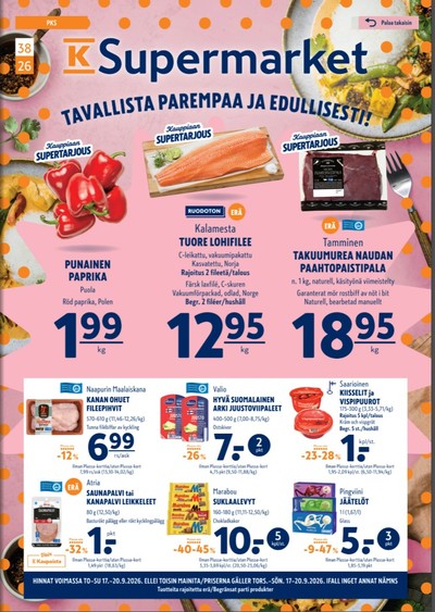 K-Supermarket tarjouslehti viikolta 38 sivu 1