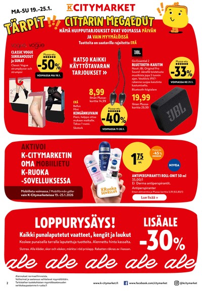 K-Citymarket tarjouslehti viikolta 4 sivu 2