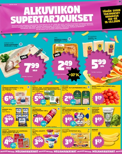 Tokmanni tarjouslehti. Voimassa: 19/01/26 - 21/01/26